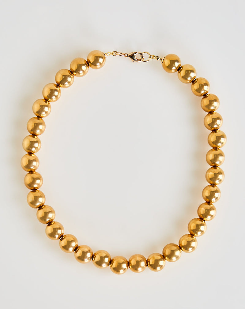 Colar Bolas Folheado - Dourado