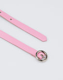 Cinto Fino Fivela Redonda - Rosa