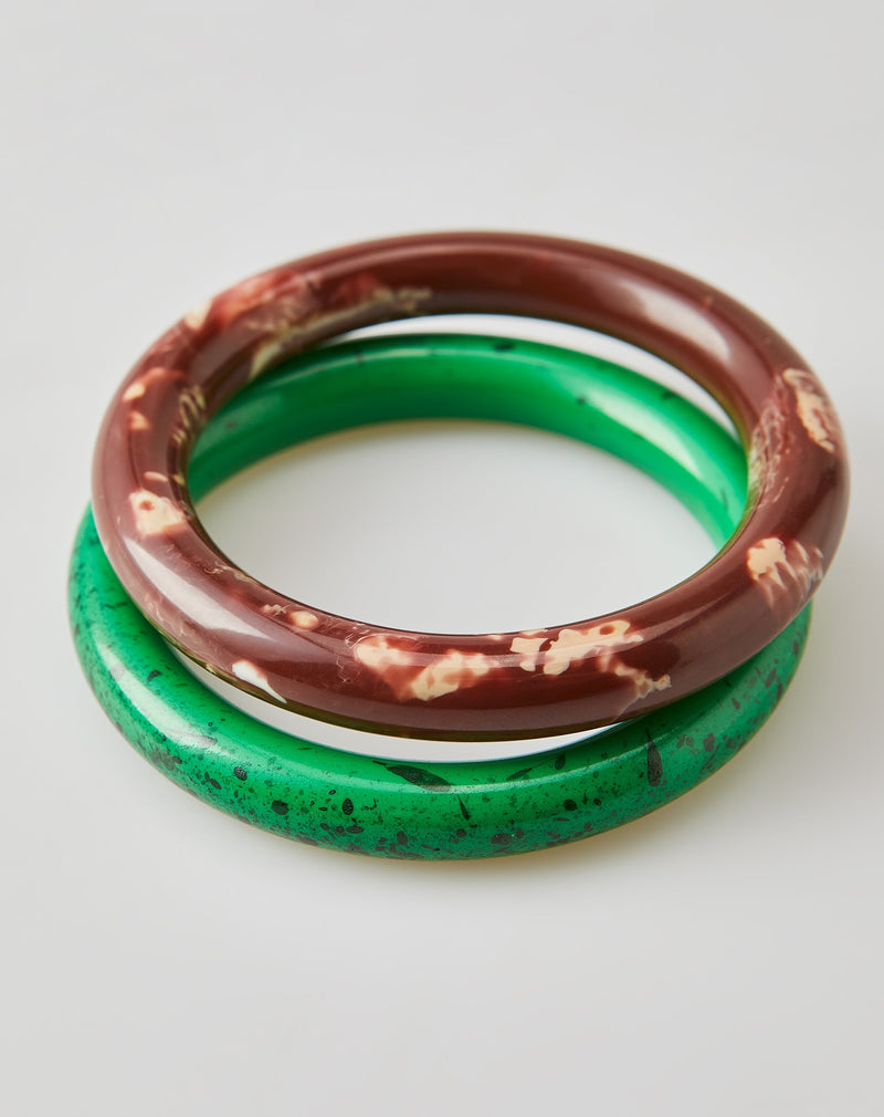 Kit com 2 Pulseiras de Resina Bicolor - Bicolor