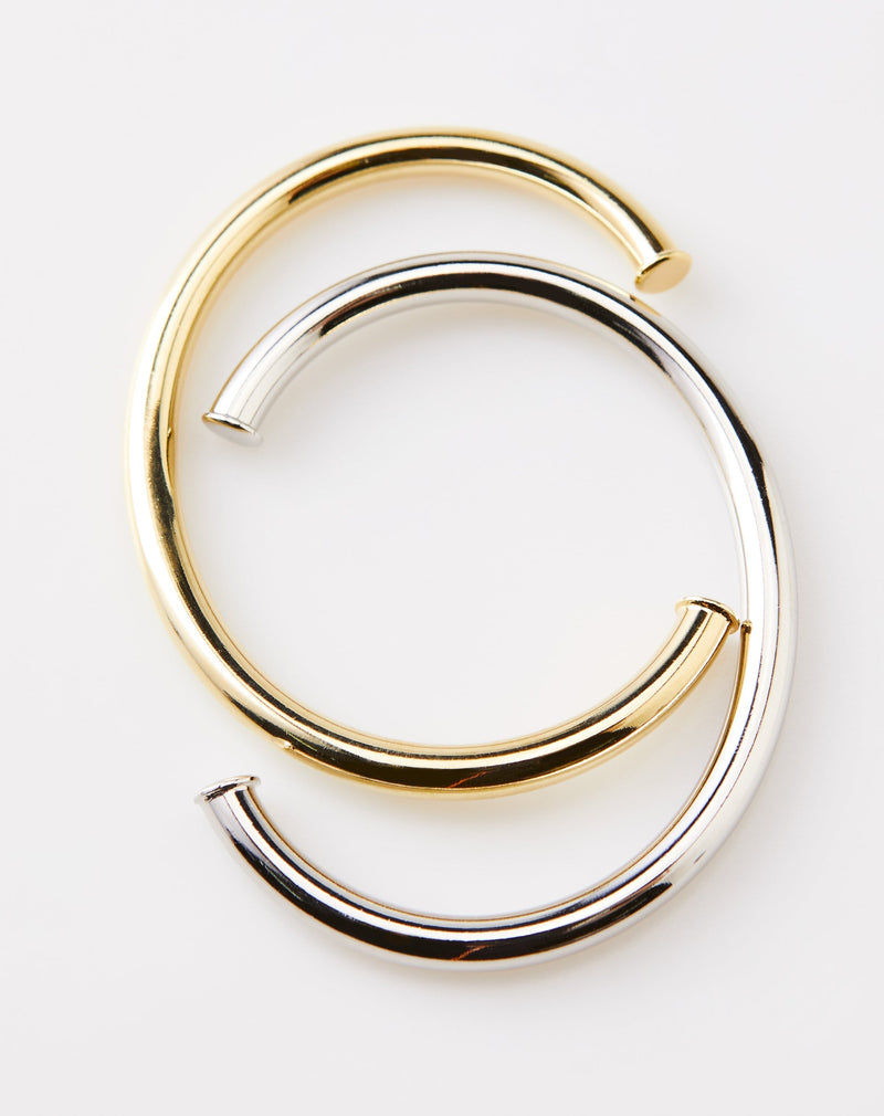 Kit 2 Pulseiras Tubo Folheada - Bicolor