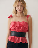 Cinto Largo com Botões - Preto