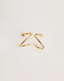 Brinco Argola Tripla Ear Jacket Folheado - Dourado