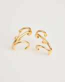 Brinco Argola Tripla Ear Jacket Folheado - Dourado