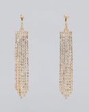 Brinco Argola Folheada com Franja de Strass - Dourado