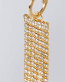 Brinco Argola Folheada com Franja de Strass - Dourado