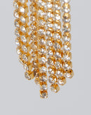 Brinco Argola Folheada com Franja de Strass - Dourado