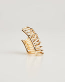 Ear Cuff Folheado Largo Multi Camadas - Dourado