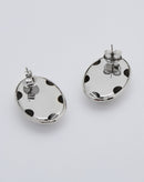 Brinco Convexo Oval Folheado - Prata