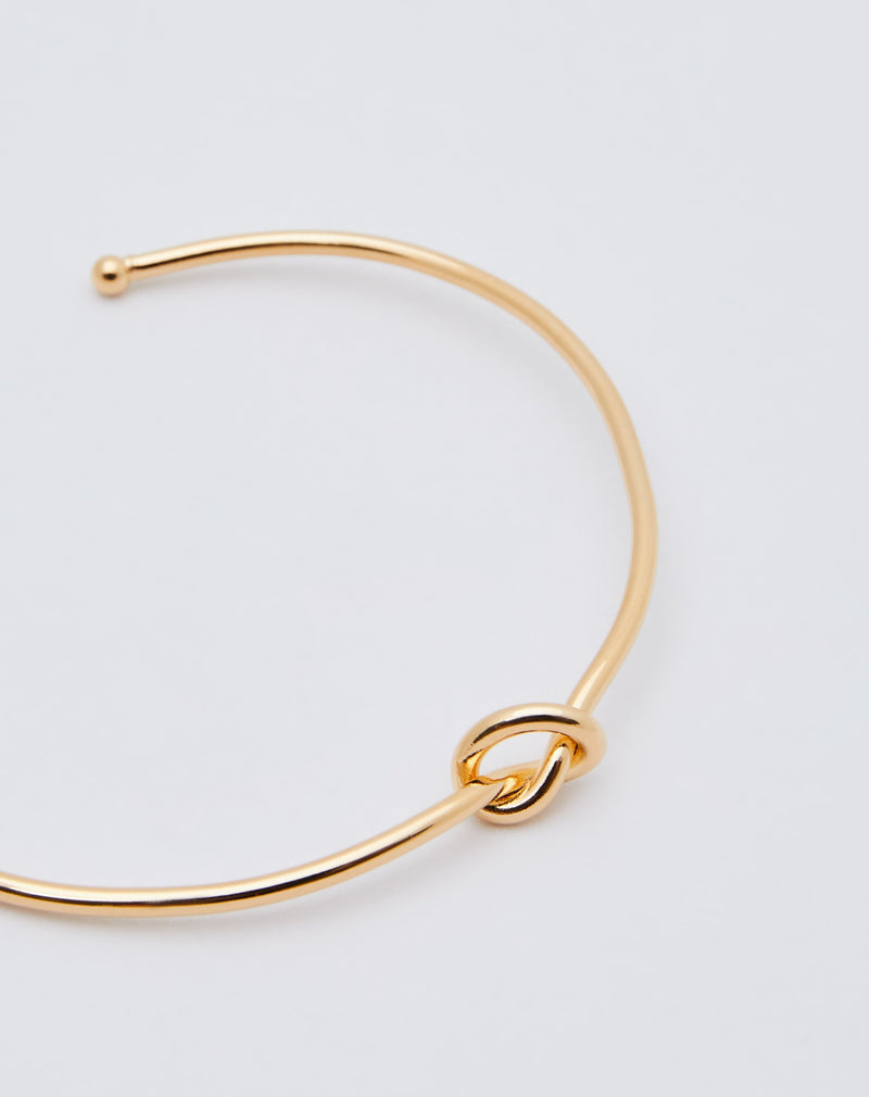 Bracelete Detalhe Nó Folheado - Dourado