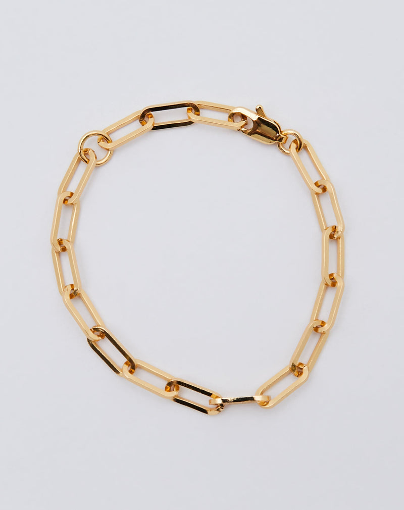 Pulseira Elos Alongados Folheada - Dourado