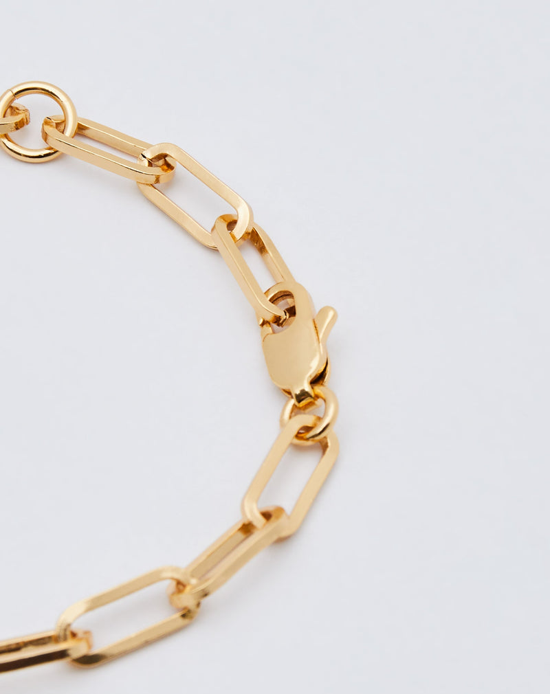 Pulseira Elos Alongados Folheada - Dourado