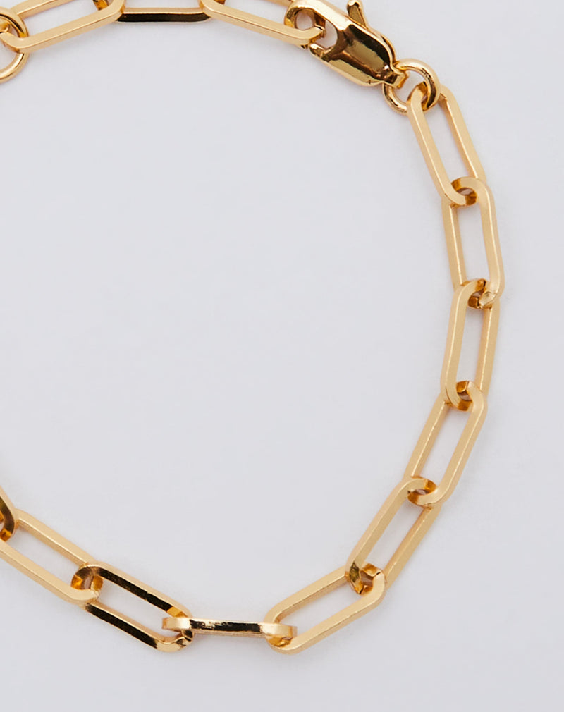 Pulseira Elos Alongados Folheada - Dourado