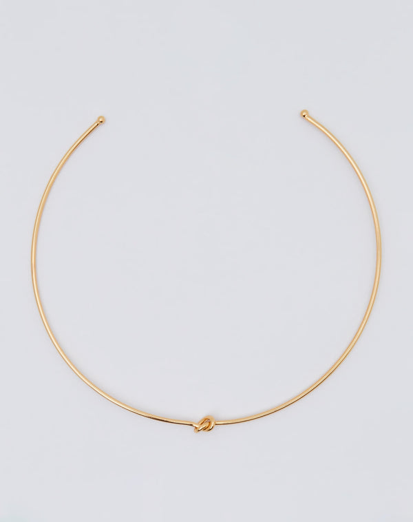 Choker Detalhe Nó Folheado - Dourado