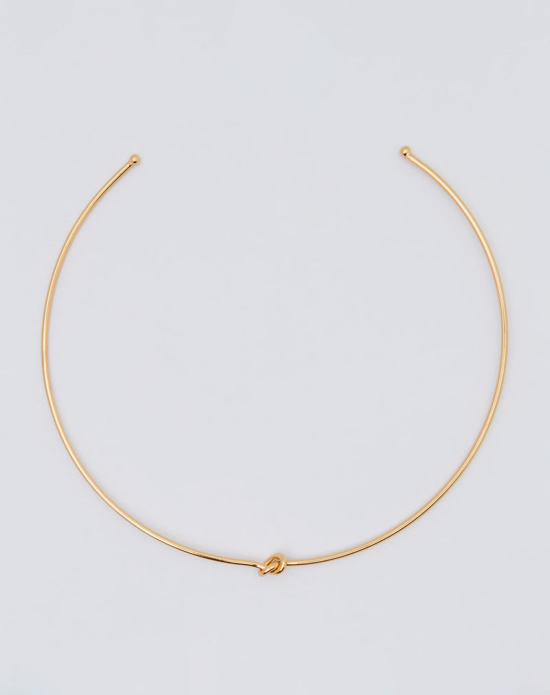 Choker Detalhe Nó Folheado - Dourado