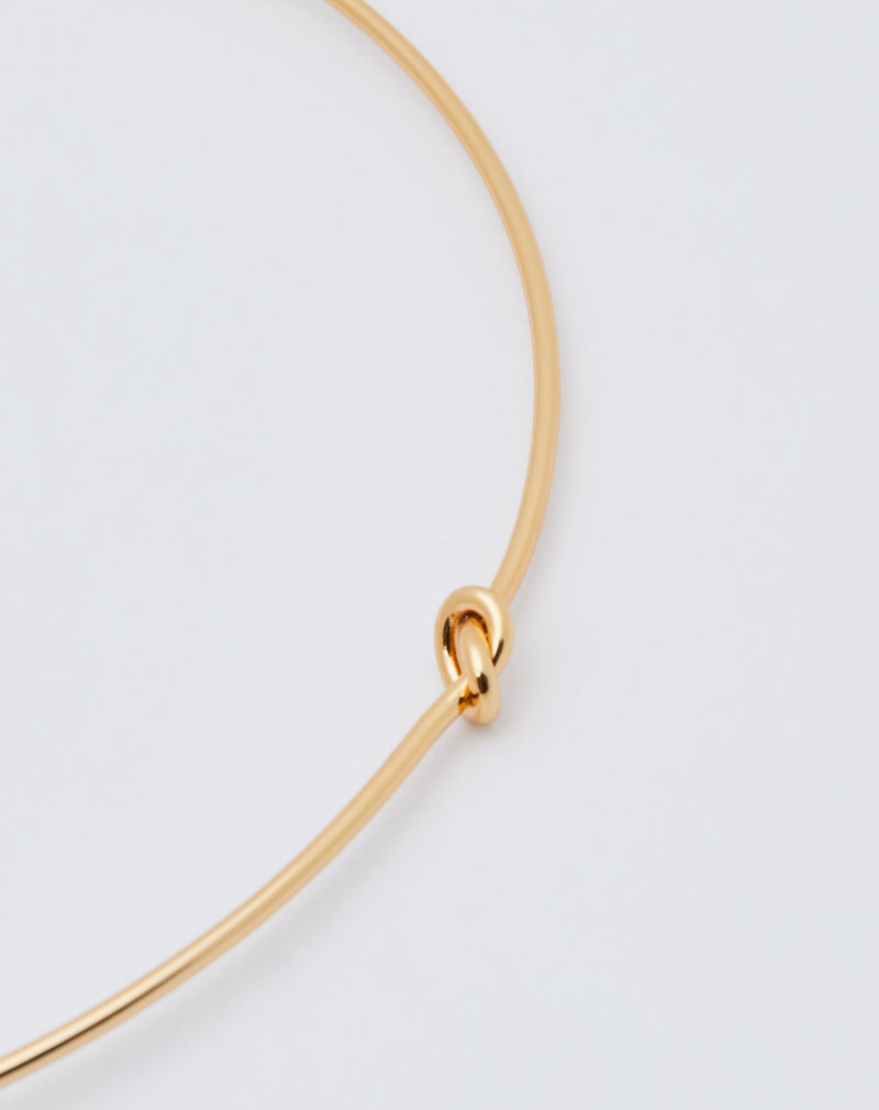 Choker Detalhe Nó Folheado - Dourado