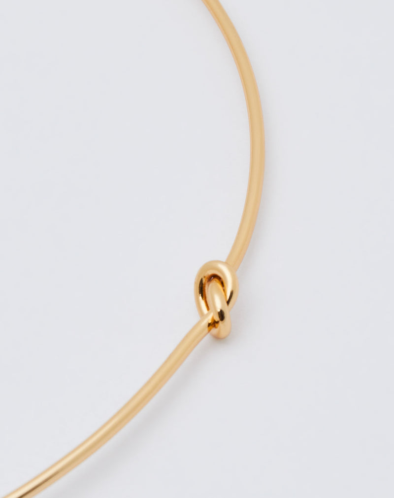 Choker Detalhe Nó Folheado - Dourado