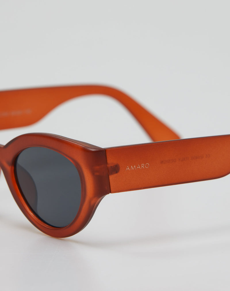 Óculos de Sol Redondo Hastes Grossas Acetato - Laranja