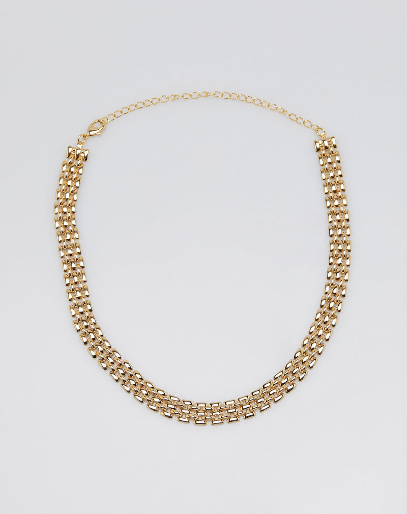 Colar Choker de Corrente Articulada - Dourado