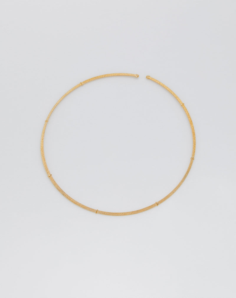 Colar Choker Minimal Folheado - Dourado