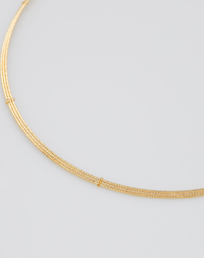 Colar Choker Minimal Folheado - Dourado
