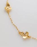 Colar de Corrente com Flores e Pontos de Luz - Dourado