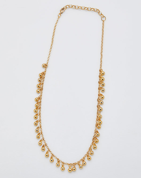Colar Corrente Detalhe Bolinhas - Dourado