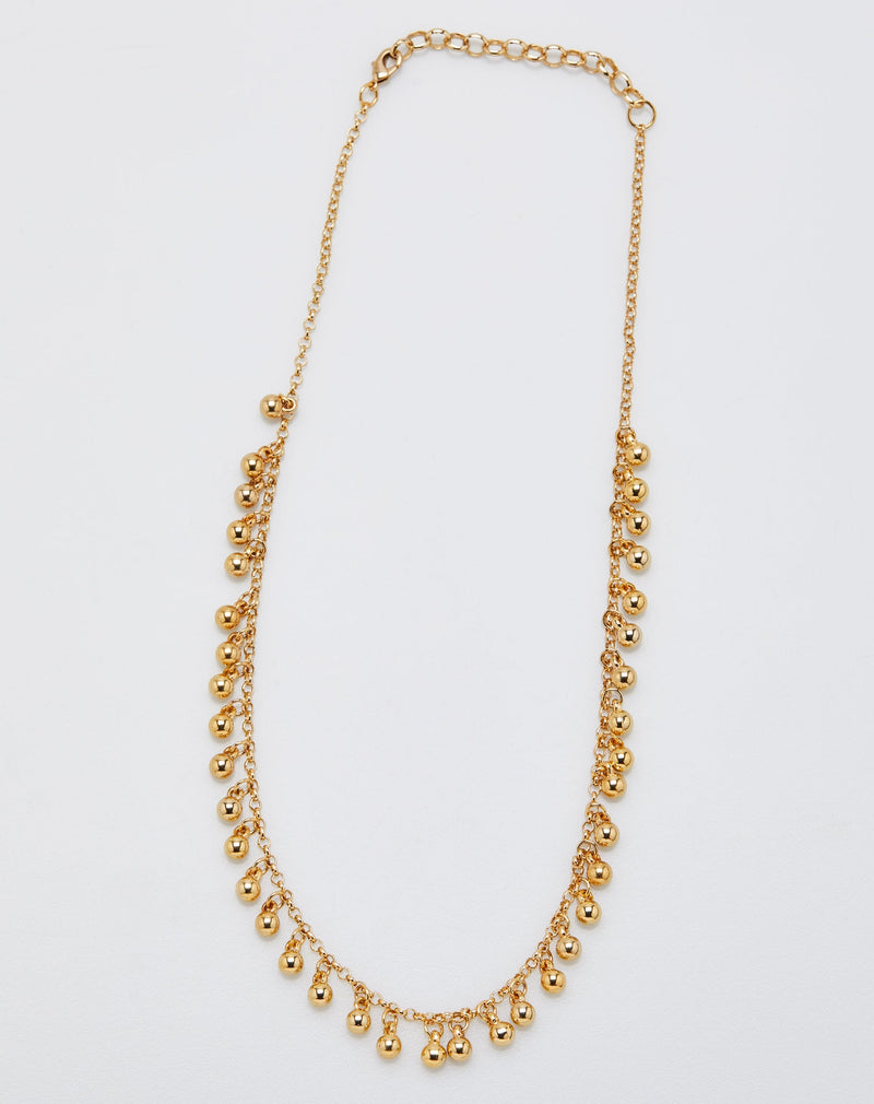 Colar Corrente Detalhe Bolinhas - Dourado