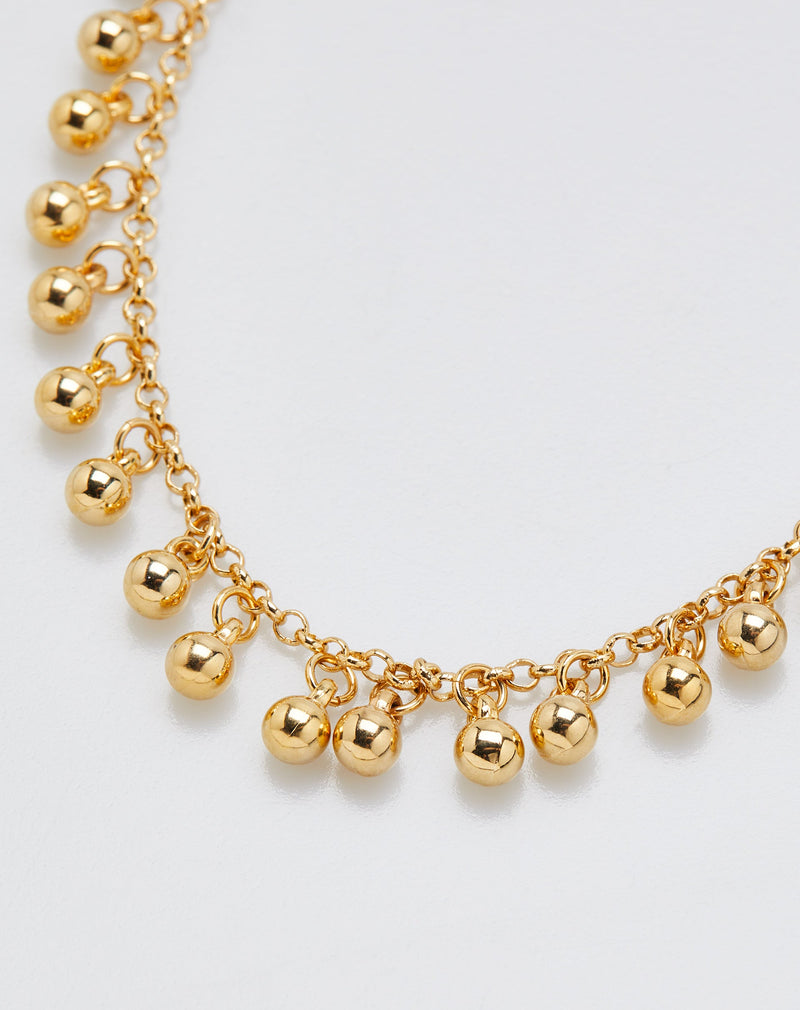 Colar Corrente Detalhe Bolinhas - Dourado