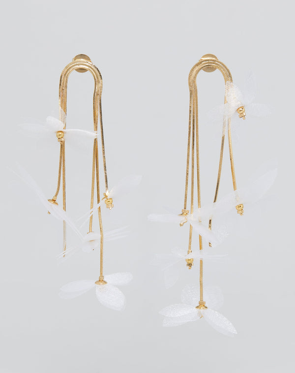 Brinco de Corrente com Flores - Dourado