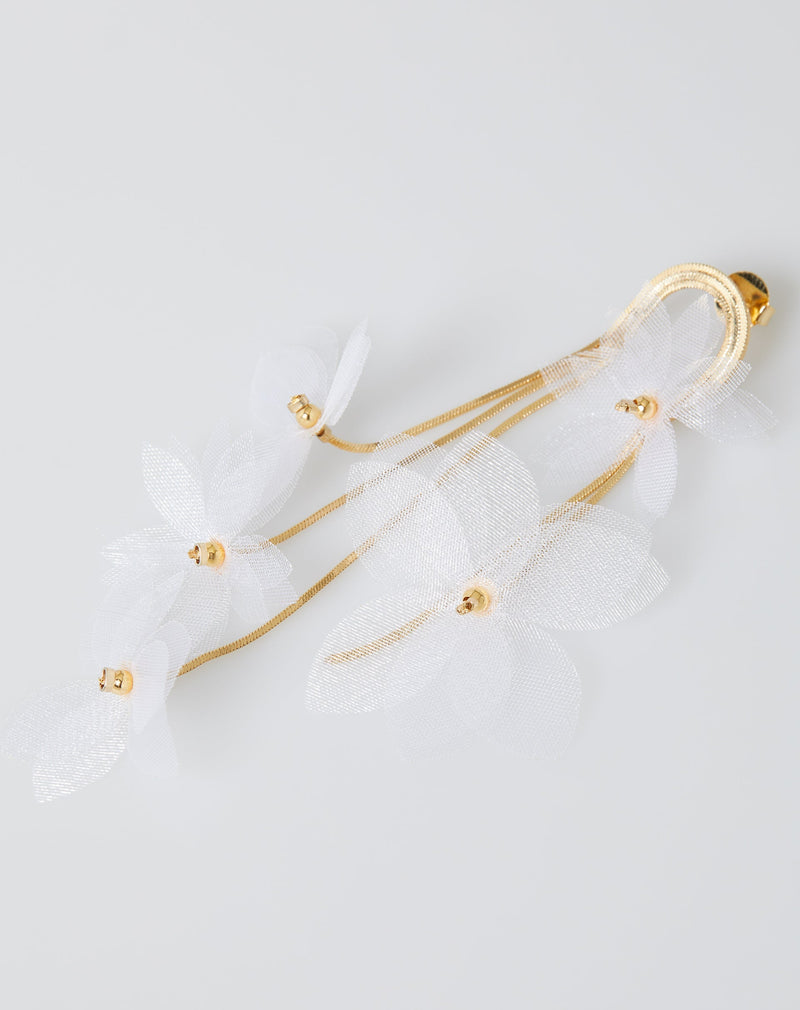 Brinco de Corrente com Flores - Dourado