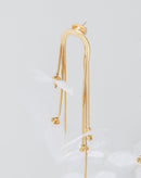 Brinco de Corrente com Flores - Dourado