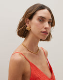 Brinco Bolinhas Folheado - Dourado