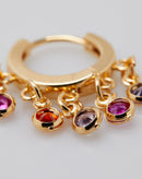 Brinco Argola com Pedras - Dourado