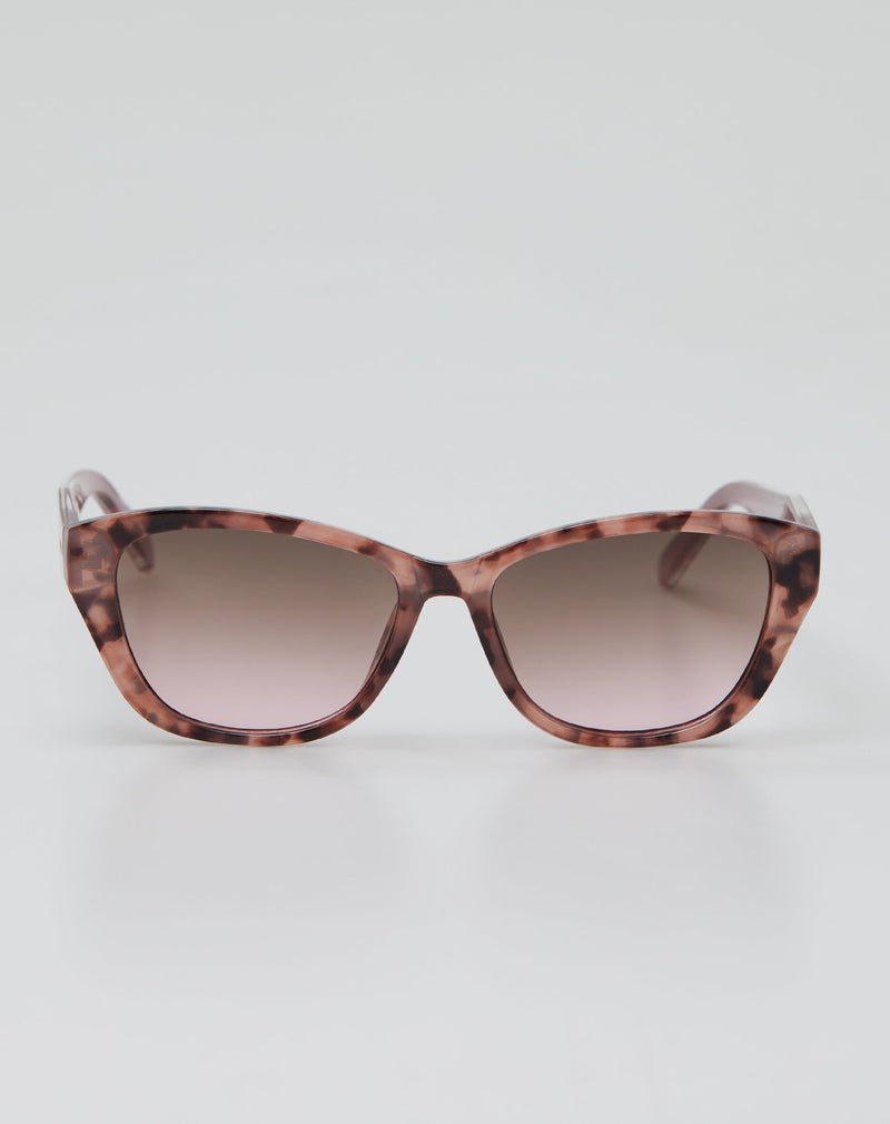 Óculos de Sol Detalhe Haste Acetato - Tartaruga Rosa