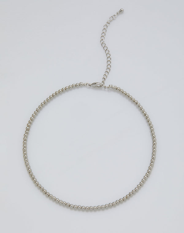 Colar Choker Bolinhas Folheado - Prata