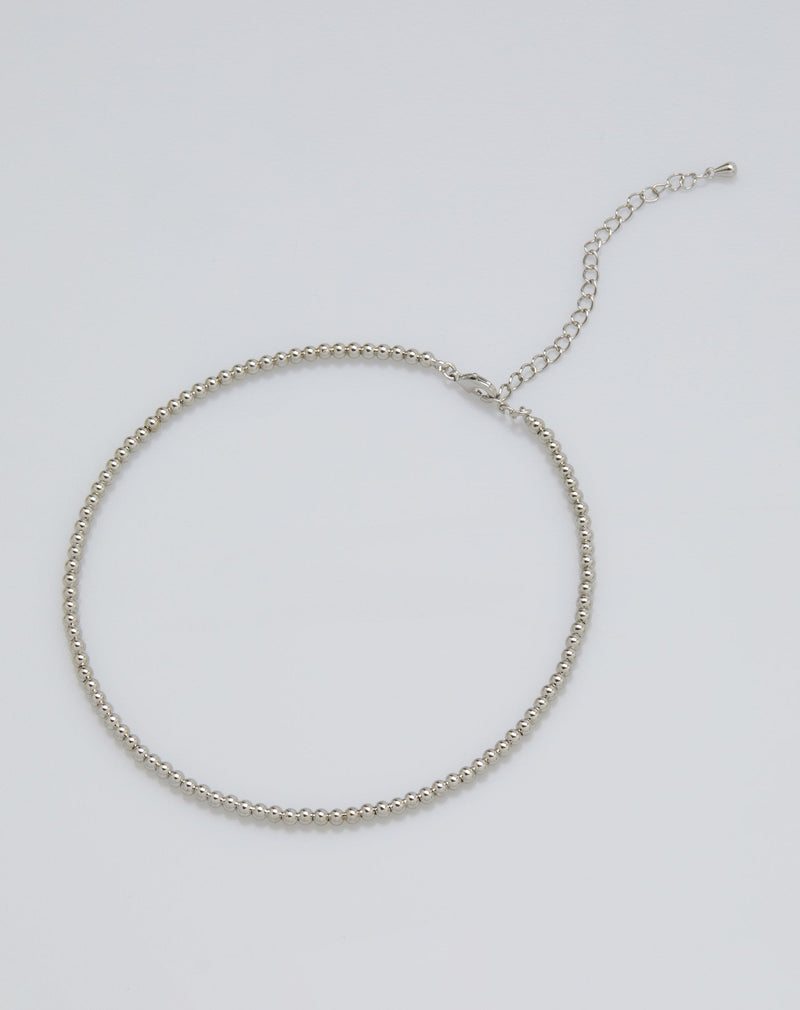 Colar Choker Bolinhas Folheado - Prata