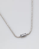 Colar Choker Riviera com Cristal Central - Prata