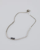 Pulseira Ajustável Cristal - Prata