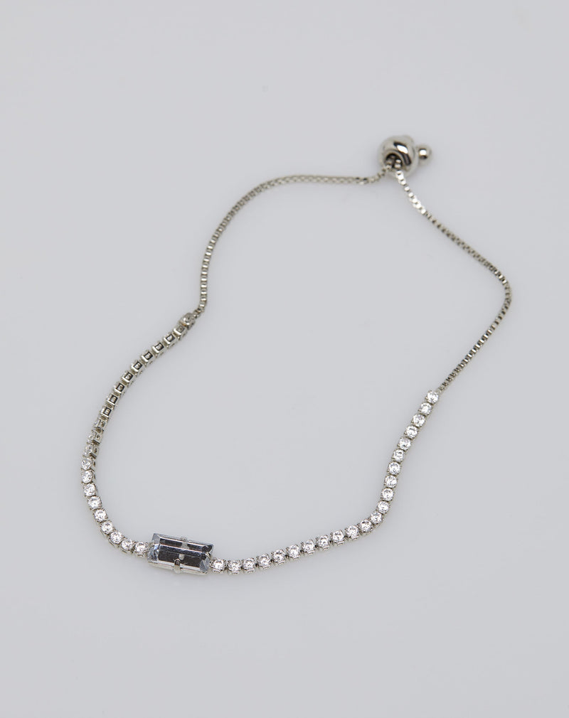 Pulseira Ajustável Cristal - Prata