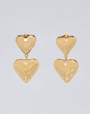 Brinco Coração Efeito Amassado - Dourado