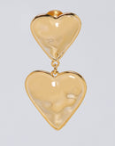 Brinco Coração Efeito Amassado - Dourado