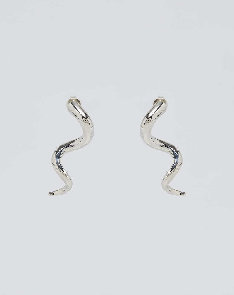 Brinco Abstrato Espiral - Prata