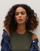 Brinco Abstrato Espiral - Prata