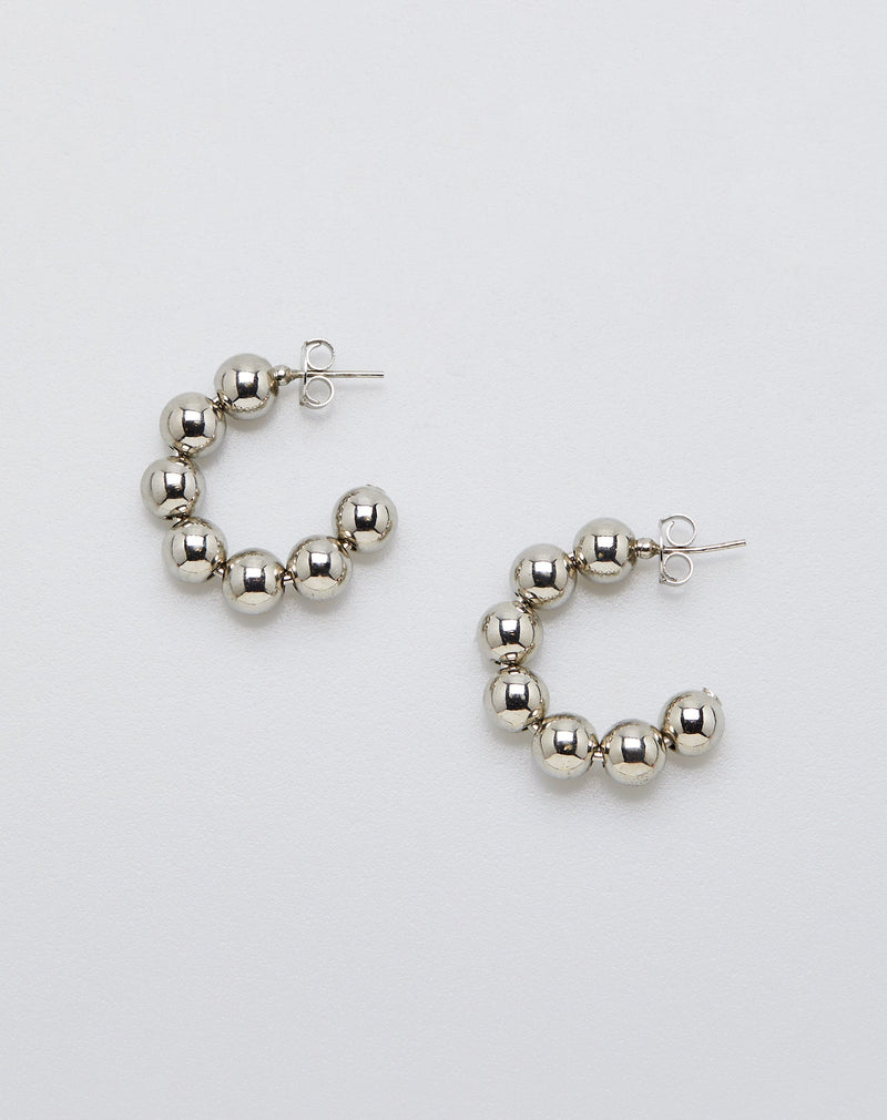 Brinco Argola Bolinhas - Prata