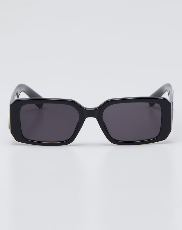 Óculos de Sol Retangular Acetato - Preto