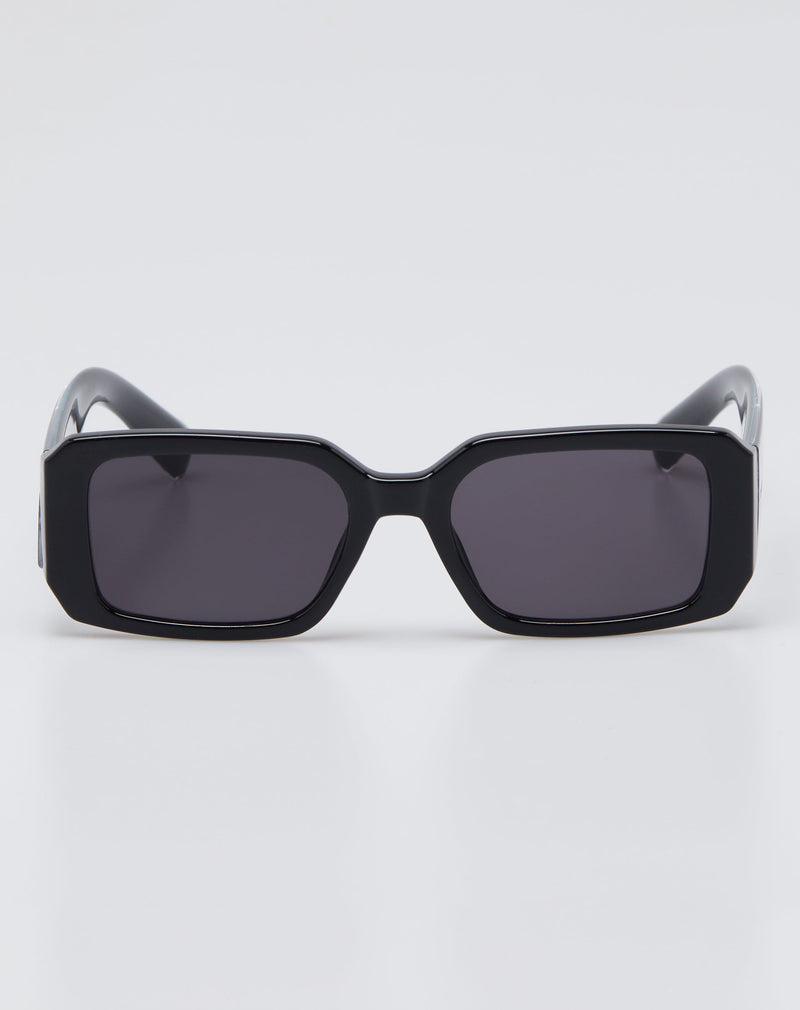 Óculos de Sol Retangular Acetato - Preto