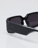 Óculos de Sol Retangular Acetato - Preto