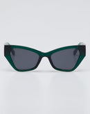 Óculos de Sol Gatinho Facetado Acetato - Verde Escuro