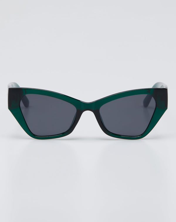 Óculos de Sol Gatinho Facetado Acetato - Verde Escuro