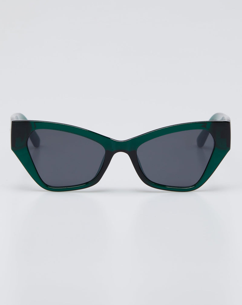 Óculos de Sol Gatinho Facetado Acetato - Verde Escuro